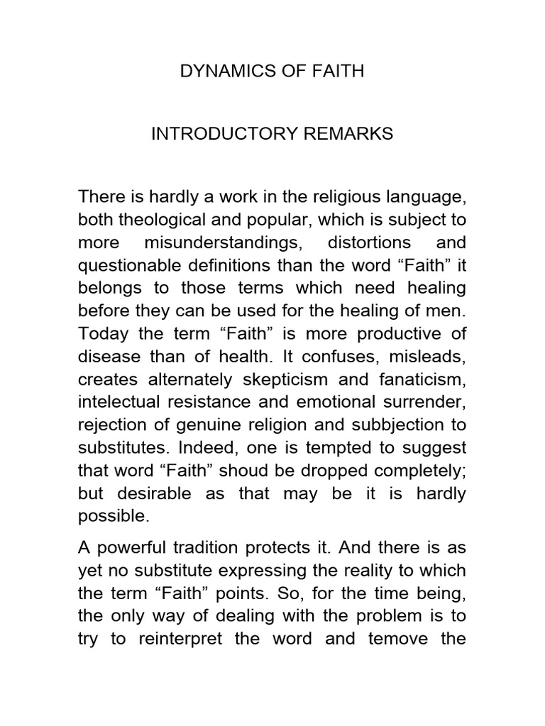 Dynamics of Faith PDF