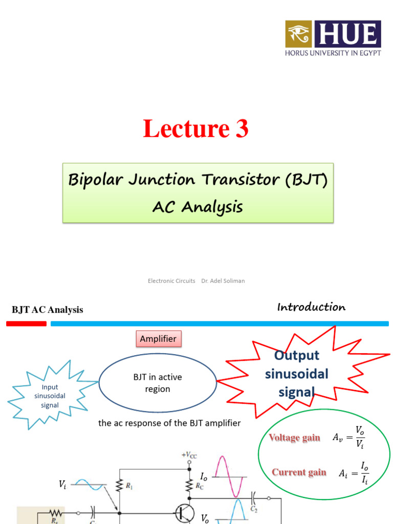 BJT AC Analysis in Electronic Circuits | PDF | Bipolar Junction ...