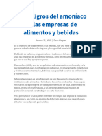 Los Peligros Del Amoníaco en Las Empresas de Alimentos y Bebidas