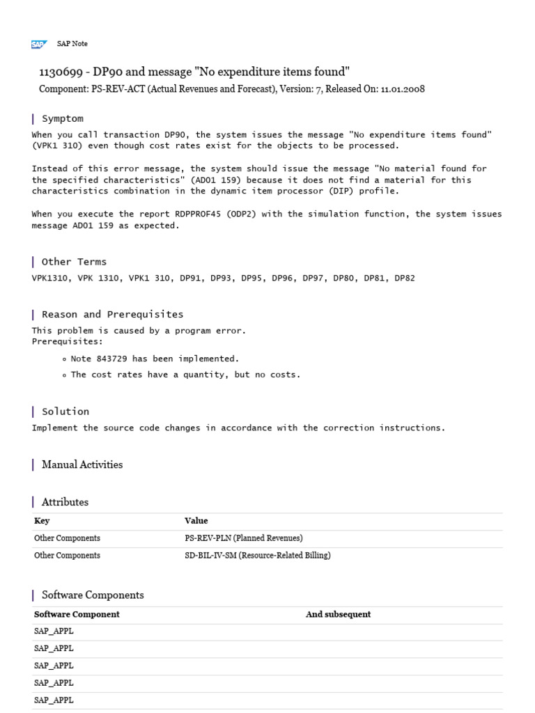 DP90: No Expenditure Items Found Error | PDF | Software | Software ...
