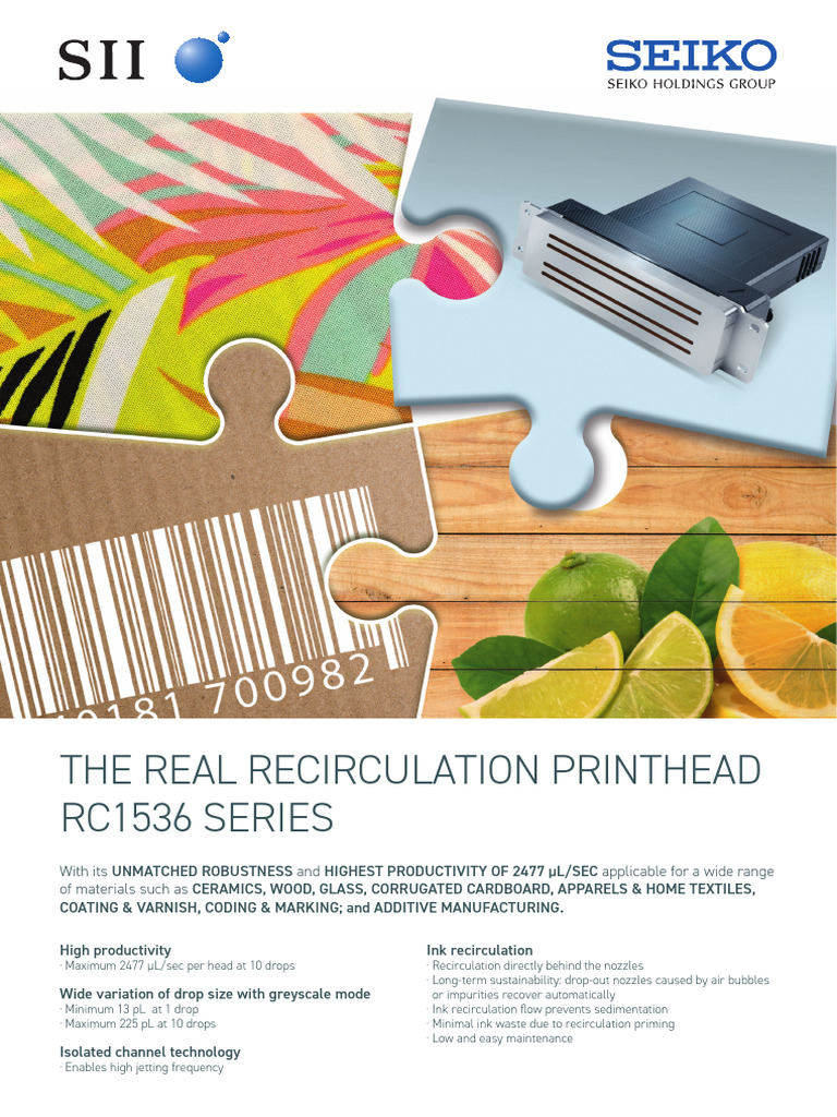 High-Performance RC1536 Printhead Specs | PDF | Ink | Secondary Sector ...