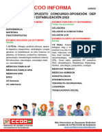 Ccoo Informa: Calendario Propuesto Concurso-Oposición Oep Extraordinaria/ Estabilización 2023