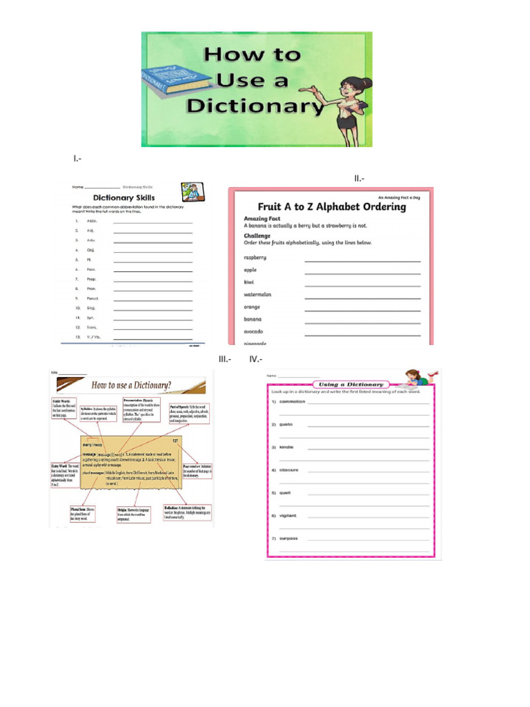 How to Use Dictionary English IV PDF