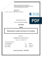 Elaboration Et Analyse Du Beurre de Cacahuète