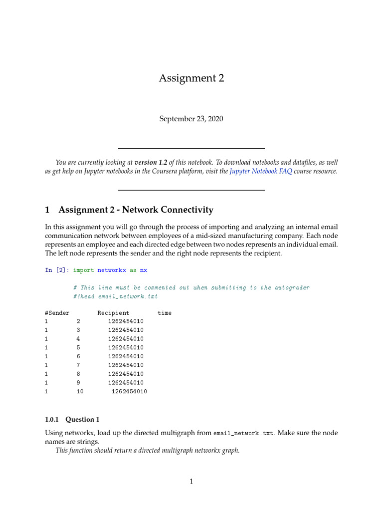 assignment 2 network connectivity