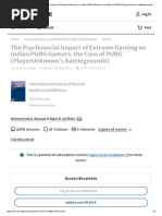 The Psychosocial Impact of Extreme Gaming On Indian Pubg Gamers: The Case of Pubg (Playerunknown'S Battlegrounds)