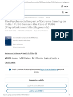 The Psychosocial Impact of Extreme Gaming On Indian Pubg Gamers: The Case of Pubg (Playerunknown'S Battlegrounds)