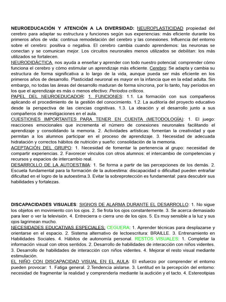 Neuroeducación y Diversidad en el Aula | PDF | Aprendizaje | Memoria