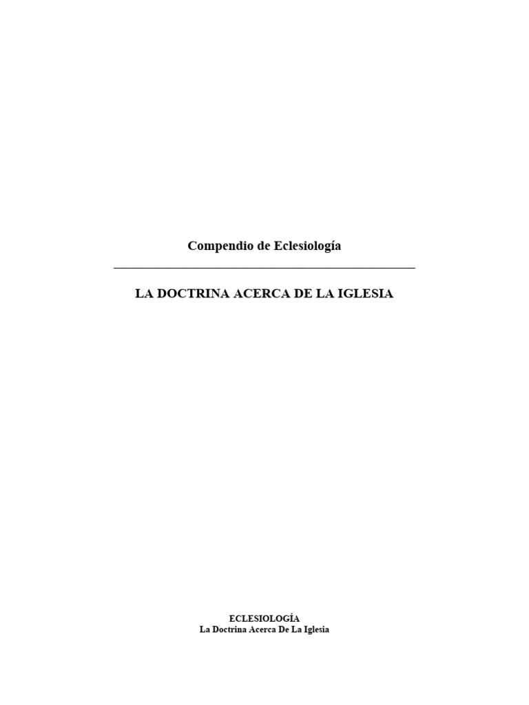 Eclesiología: La Doctrina de la Iglesia Local | PDF | Iglesia Católica ...