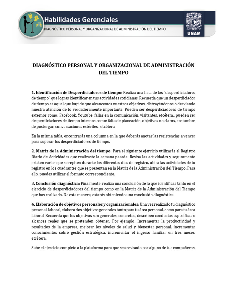 Actividad Diagnostico Personal y Organizacional | PDF | Planificación