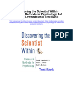 Discovering The Scientist Within Research Methods in Psychology 1st Edition Lewandowski Test Bank