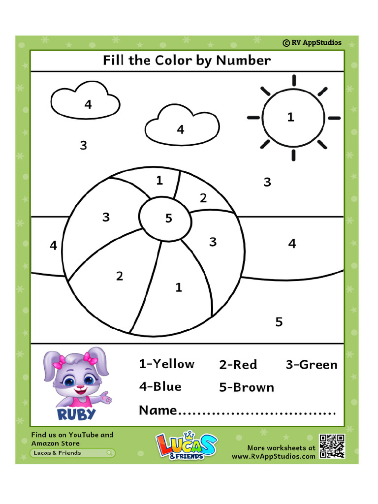 157 Free Printable Worksheets For Kids Color by Number Worksheets Color ...