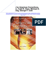 Test Bank For American Corrections 12th Edition Todd R Clear Michael D Reisig George F Cole