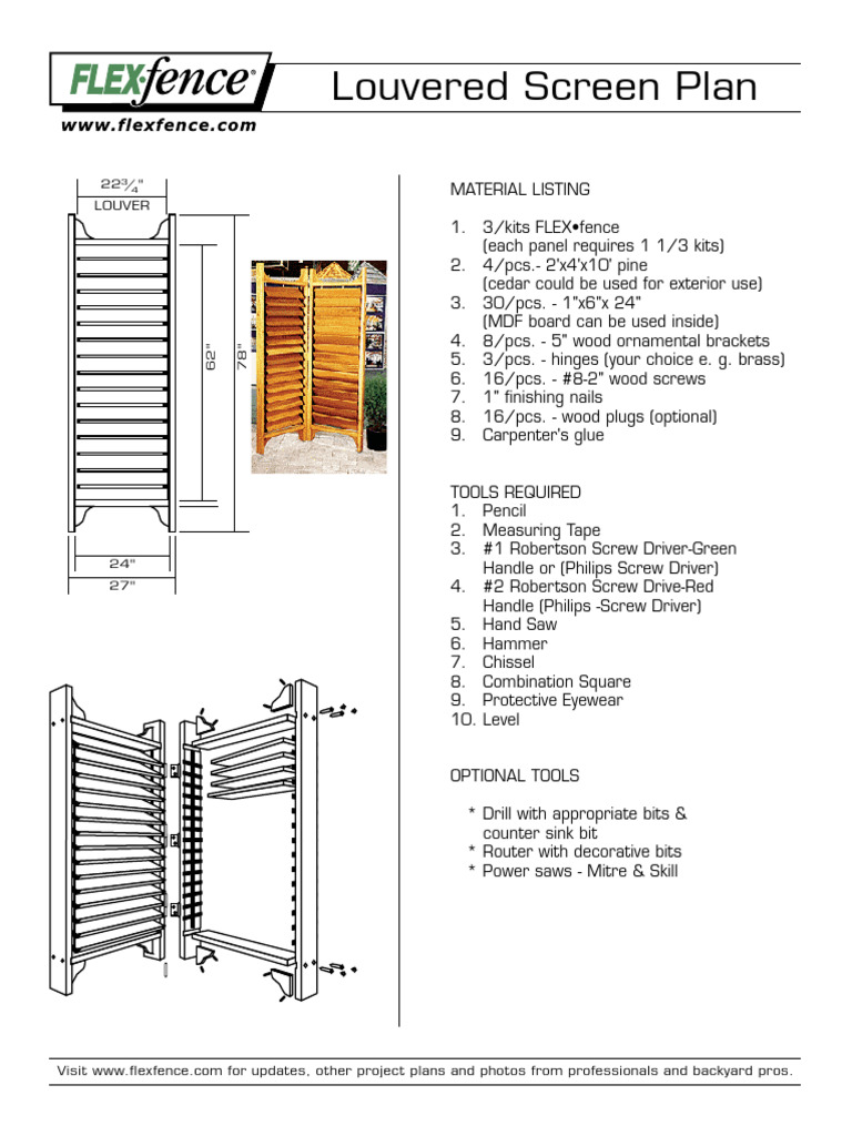 Louvered Screen DIY Plan Guide | PDF | Industrial Processes | Materials