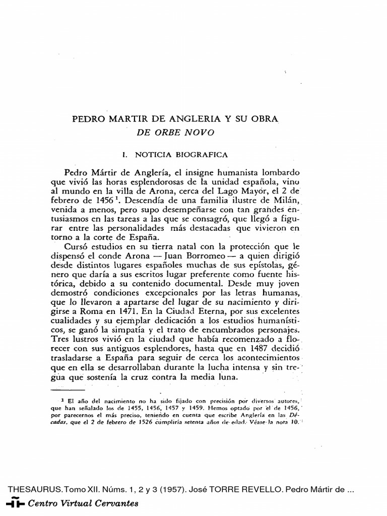 Biografía de Pedro Mártir de Anglería | PDF | Cristobal colon | España