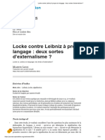 Locke Contre Leibniz À Propos Du Langage - Deux Sortes D'externalisme
