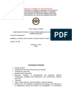 Esquema Del Informe de Investigación