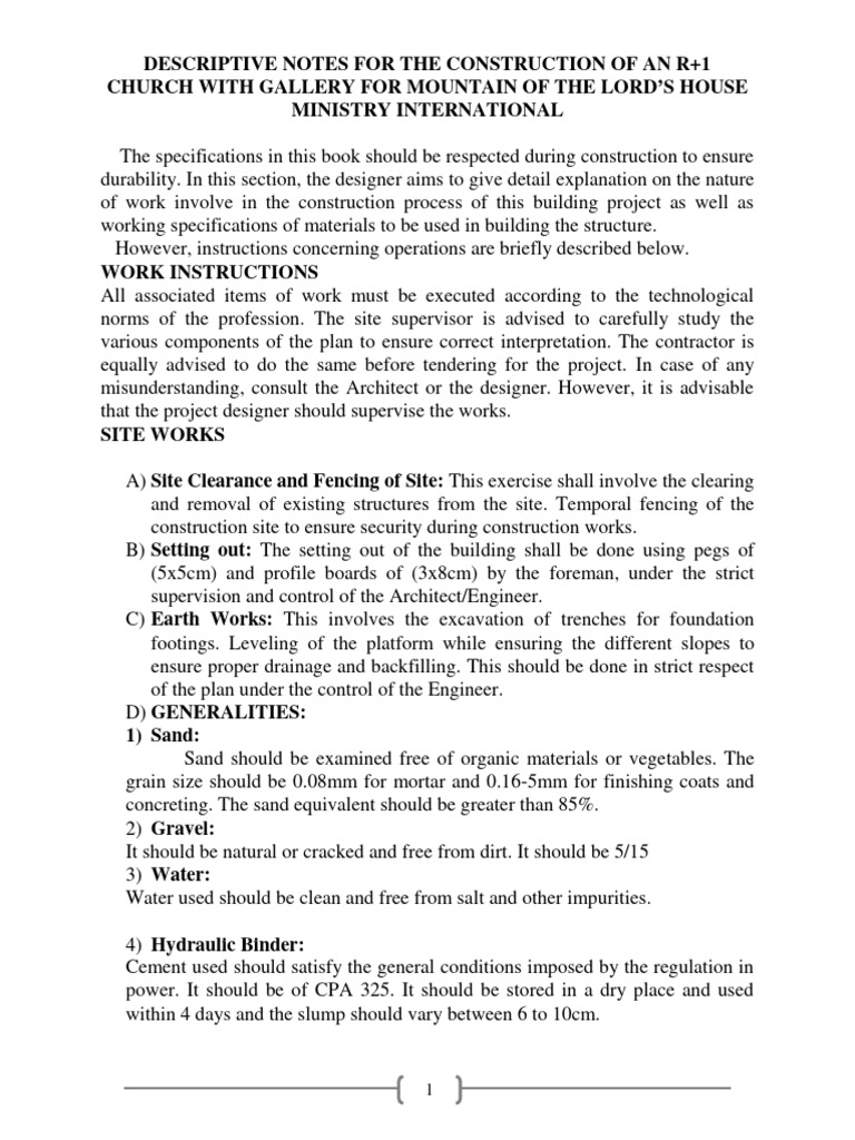 Technical Specification Pdf Concrete Plumbing