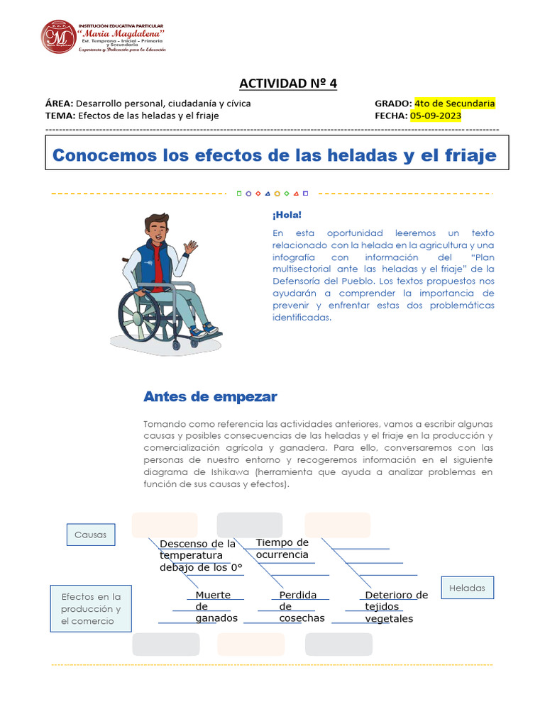 ACTIVIDAD N 4 - Efectos de Las Heladas y El Friaje | PDF