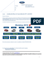 Actualización Planes de Comercialización SUVs Abril 2019