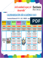 Calendarización Año Académico 2023
