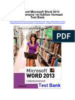 Enhanced Microsoft Word 2013 Comprehensive 1st Edition Vermaat Test Bank