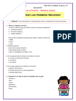 Ficha-Mart-Ps - ¿Cómo Eran Los Primeros Peruanos