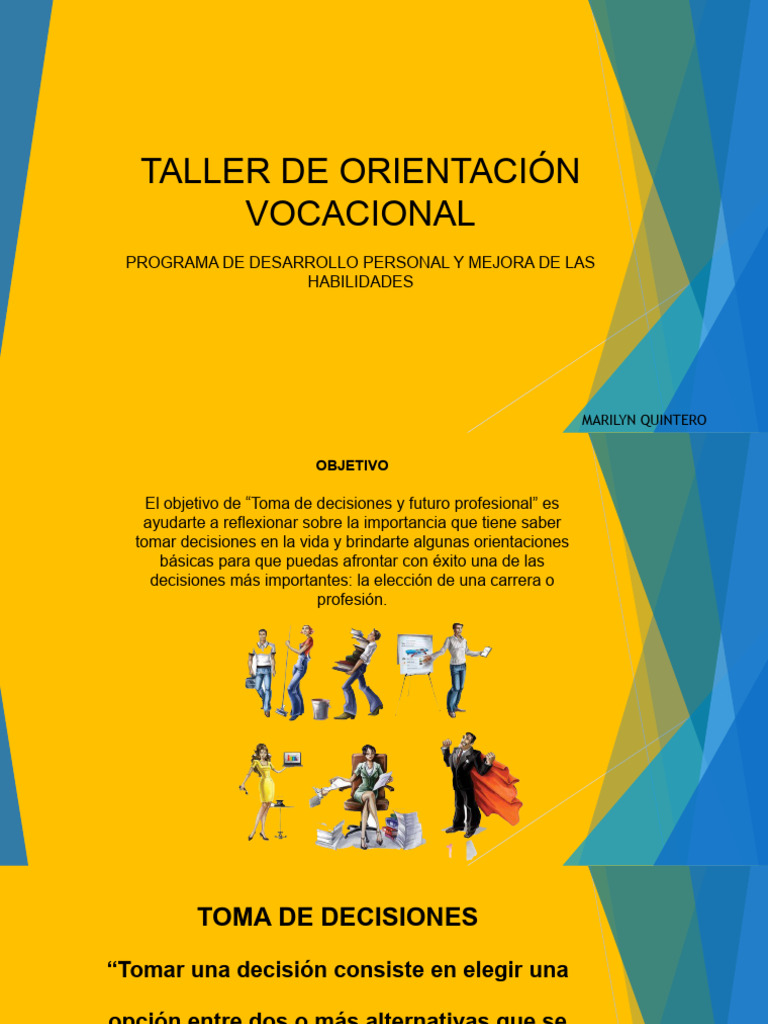 Orientación Vocacional y Toma de Decisiones | PDF | Toma de decisiones ...