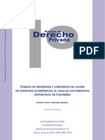 FORO DERECHO COMERCIAL. Fondos de Inversión y Contratos de Cesión de Derechos Económicos. El Caso de Los Derechos Deportivos en Colombia