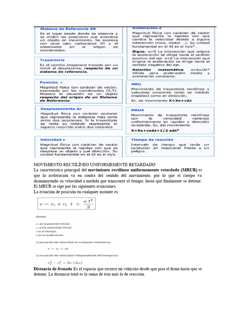Movimiento Rectilíneo Retardado y Frenado | PDF | Tecnología