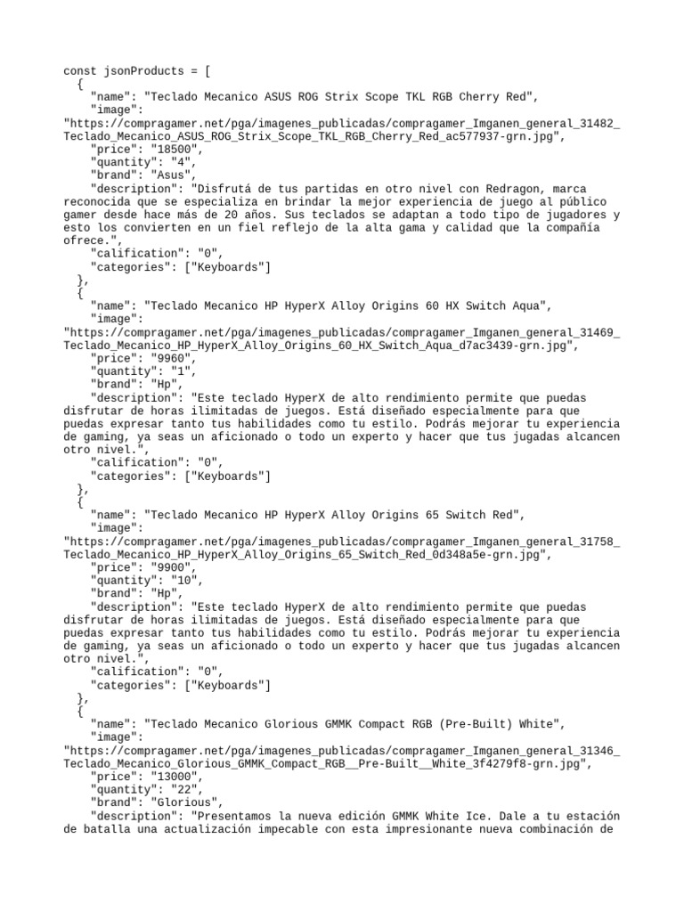 JSON Products | PDF | Microprocesador | Monitor de computadora