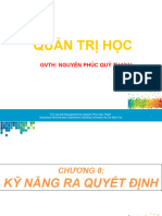 Quan Tri Hoc - Chuong 8 Ky Nang Ra Quyet Dinh