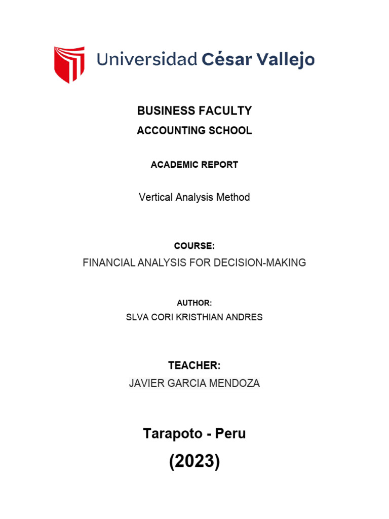 Imforme de Ingles (Financial Anlisis) en Ingles PDF Balance Sheet