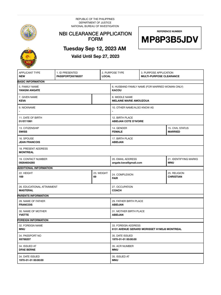 Nbi Clearance PDF Justice Crime & Violence