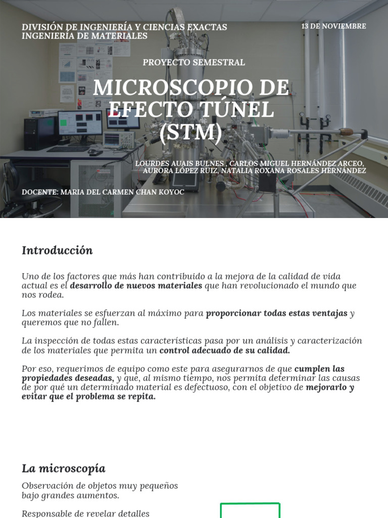 Microscopio de Efecto Túnel (STM) | PDF | Microscopio de efecto túnel ...