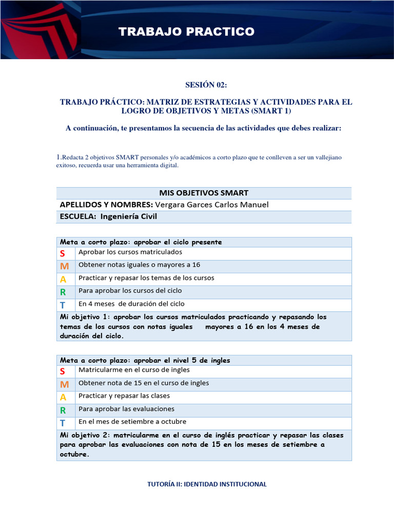 Estrategias SMART para Metas Académicas | PDF | Actitud (psicología ...