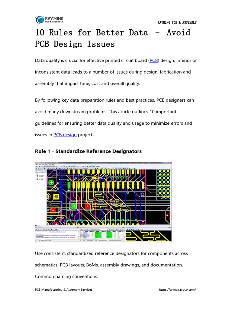 10 Rules for Better Data – Avoid PCB Design Issues | PDF | Printed