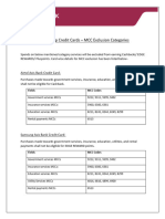 KTB MCC Exclusion Categories