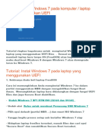Instal Windows 7 Pada Laptop Yang Menggunakan UEFI