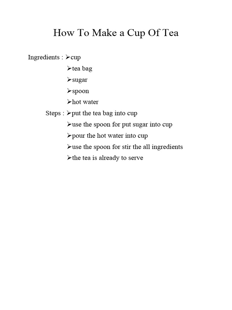 Easy Steps to Brew Tea | PDF