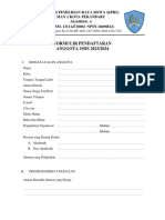 Formulir Pendaftaran Pengurus OSIS