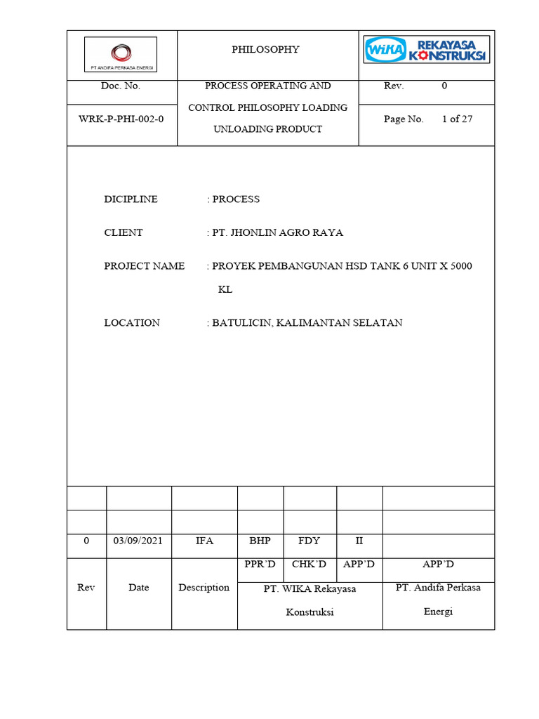 Process Control Philosophy for HSD Tank | PDF | Liquids | Civil Engineering