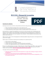 BUS 5110 Managerial Accounting - Written Assignment Unit 2