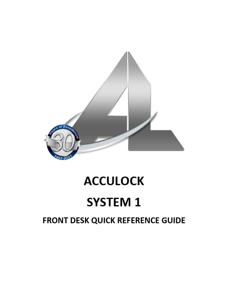 Acculock Quick Reference Guide1 | PDF | Usb | Computer Science