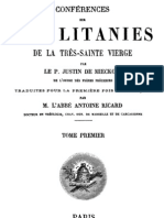 Conférences sur les litanies de la Très-Sainte Vierge - P. Justin de Miecklow - ( tome 1 )