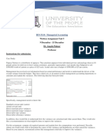 BUS 5110 Managerial Accounting - Written Assignment Unit 5