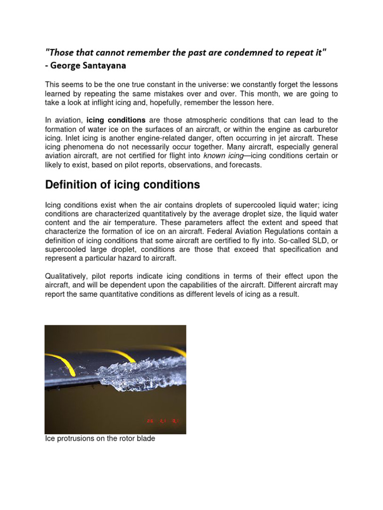 Inflight Icing: Risks and Prevention | PDF | Ice | Mechanical Engineering