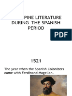 Philippine Literature During The Spanish Eriod