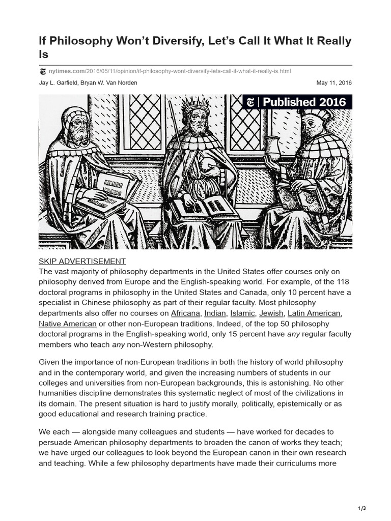 Rethinking Eurocentrism in Philosophy Departments | PDF | Philosophy ...