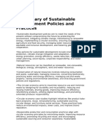 Sustainable Development Policies and Practices